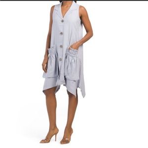 For Cynthia white linen dress with buttons and pockets size small